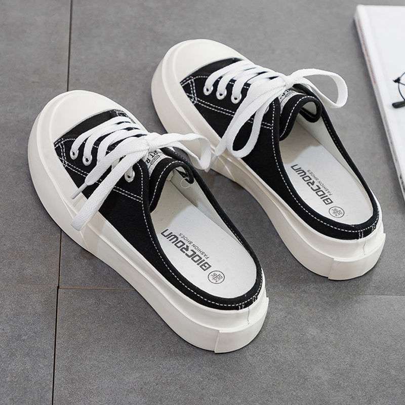 Giày sục nữ vải trơn CANVAS kiểu dáng trẻ trung đơn giản