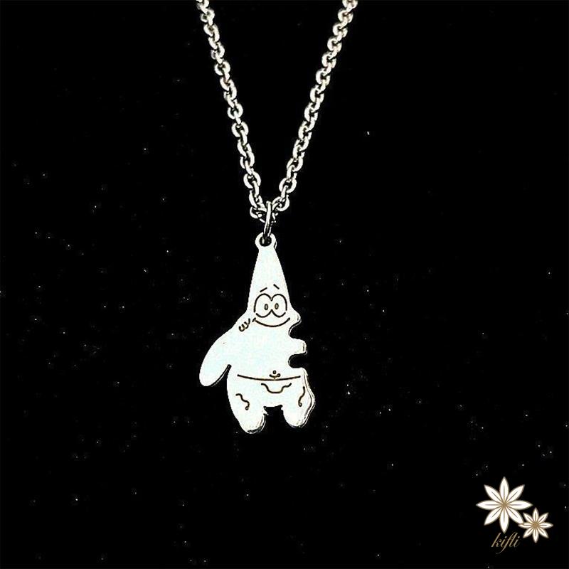 Vòng cổ mặt hình SpongeBob phong cách hip hop đơn giản sáng tạo dành cho cặp đôi bạn thân