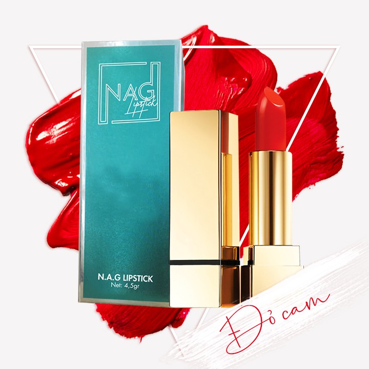 Son lì NAG Lipstick hai màu đỏ cam, đỏ ruby sang trọng cho đôi môi mềm, quyến rũ - N.A.G Beauty