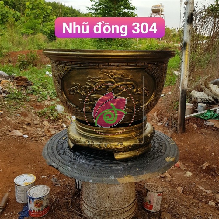 Sơn chậu kiểng màu nhũ đồng 304 hệ nước ngoài trời 400g 200g