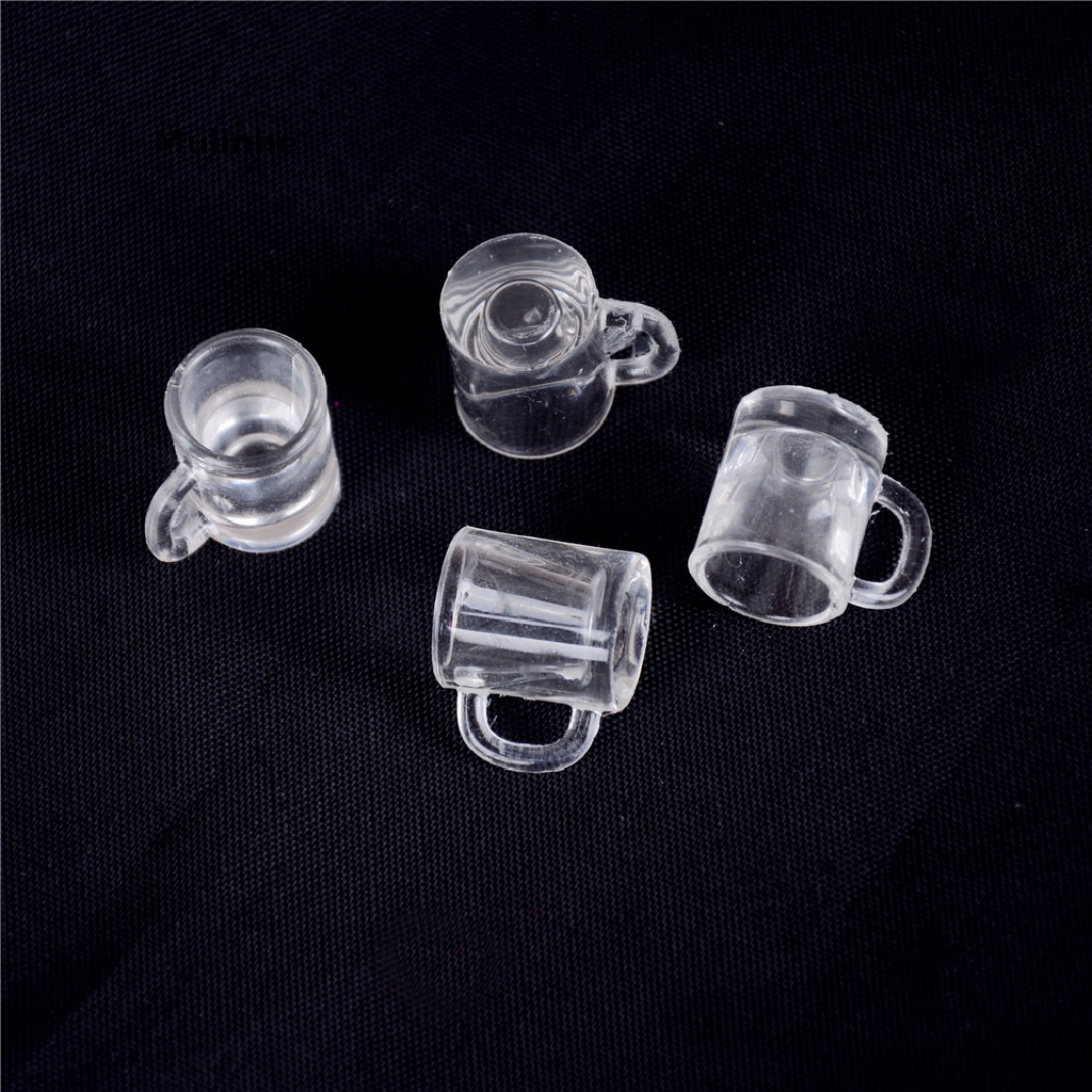 Set 4 Ly Thủy Tinh Uống Bia Bằng Nhựa Tỉ Lệ 1 / 12 Trang Trí Nhà Búp Bê