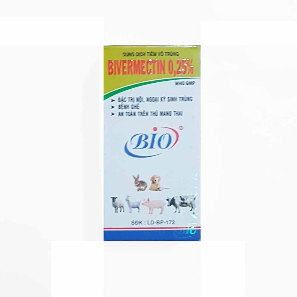 Chích Ve Ghẻ Bọ Chét Chó Mèo - Bivermectin 0.25% 20ml