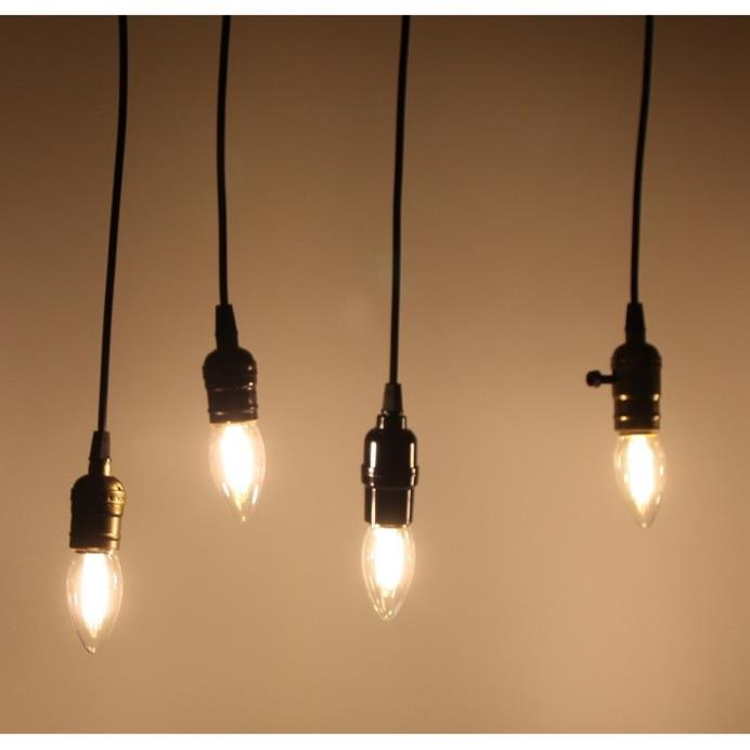 Bộ 10 dây đèn thả cổ điển Vintage bóng led Edison hình quả nhót C35 4w