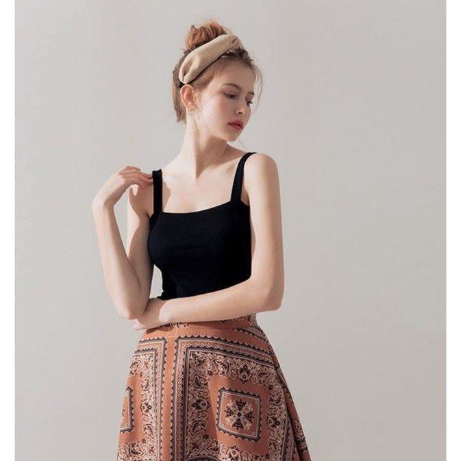 Sale  1121A19-2B1 Áo hai dây bản bự, hở eo, kute, cá tính Sale