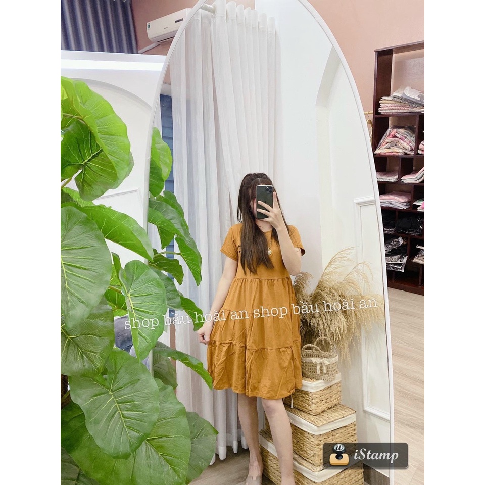 Váy bầu thiết kế nơ sau sang chảnh v68