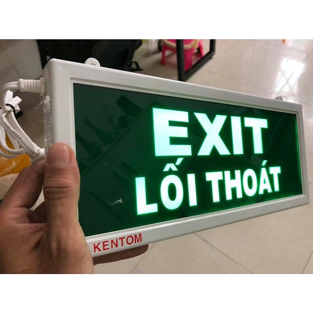 Đèn lối thoát Exit 2 mặt Kentom KT120 pin sạc