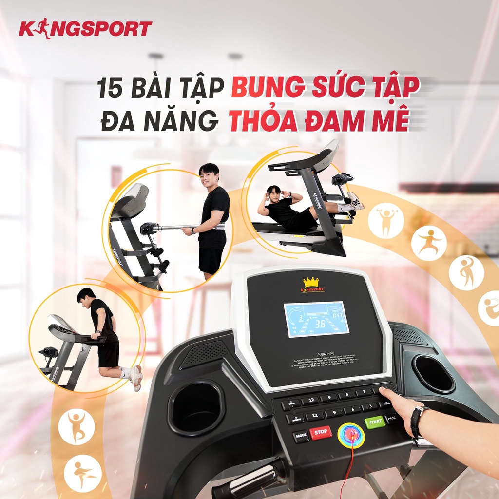 Máy chạy bộ KINGSPORT KS-2043 đa năng - Động cơ mạnh mẽ