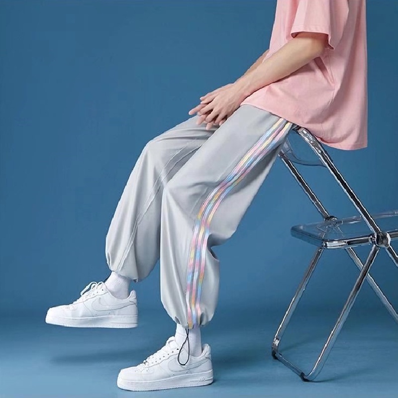 Quần Dài Thể Thao Kẻ Sọc Hai Bên Phong Cách Nhật Bản Cho Nam