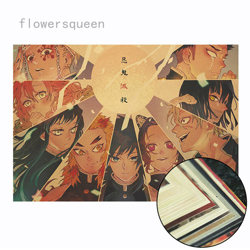 Flowersqueen Poster dán tường trang trí in hình anime