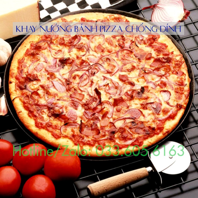 Khay nướng bánh pizza có lớp chống dính 16cm - 18cm - 20cm - 22cm - 24cm - 26cm