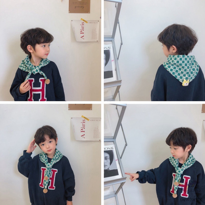 Khăn choàng cổ hình tam giác kiểu Hàn Quốc thời trang mùa thu dành cho bé