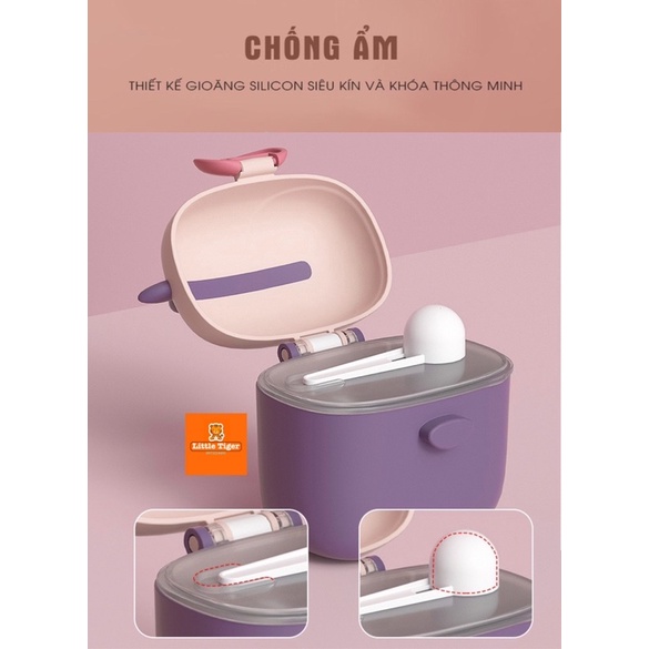 Hộp đựng sữa bột, đồ khô hình chú bò và hình ngôi nhà cao cấp hãng BBET (có thể tiệt trùng) - Hộp chia sữa bột