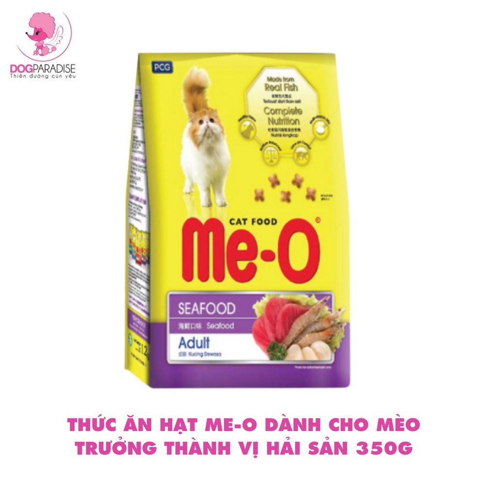 Thức ăn hạt ME-O dành cho mèo trưởng thành bổ sung dinh dưỡng vị cá ngừ/cá thu/cá biển 350gr- Dog Paradise