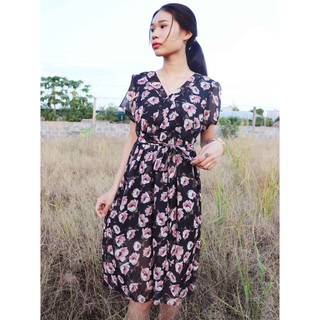 XẢ HÀNG Bigsize 40-80kg váy đầm dáng xòe maxi voan họa tiết hoa công sở đẹp giá rẻ bầu bí s m l xl xxl 3xl