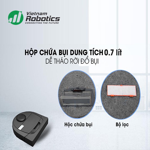 Robot hút bụi Neato D3 Connected - Phiên bản quốc tế - Bảo hành 24 tháng - Thiết kế chữ D độc đáo - Chuyên quét hút bụi