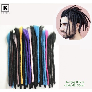Dreadlock, Tóc Giả Sợi Dài 35cm, Combo 10 Sợi Đan Sẵn Đủ Loại Màu