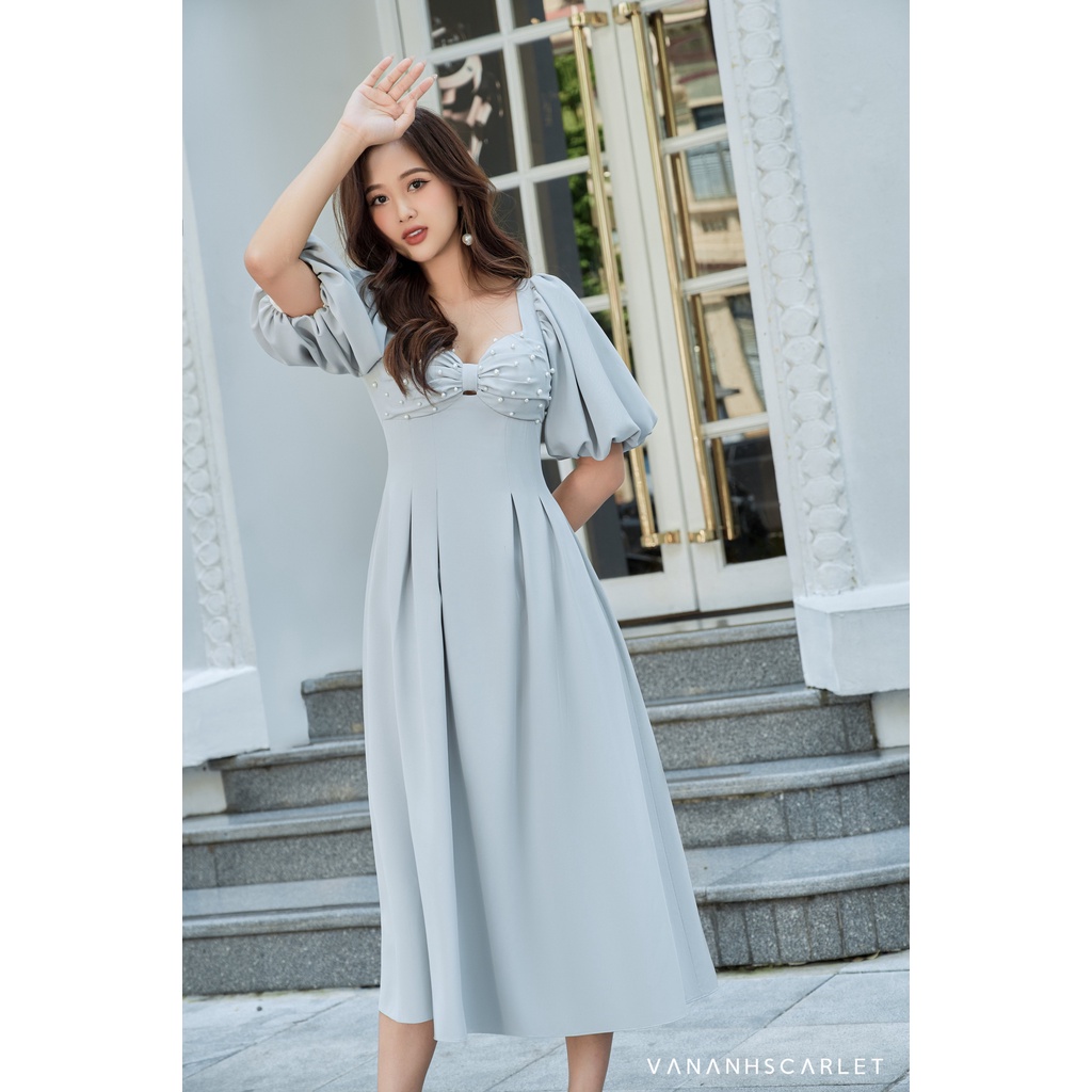 Đầm nữ VANANHSCARLET nơ ngực V081S22