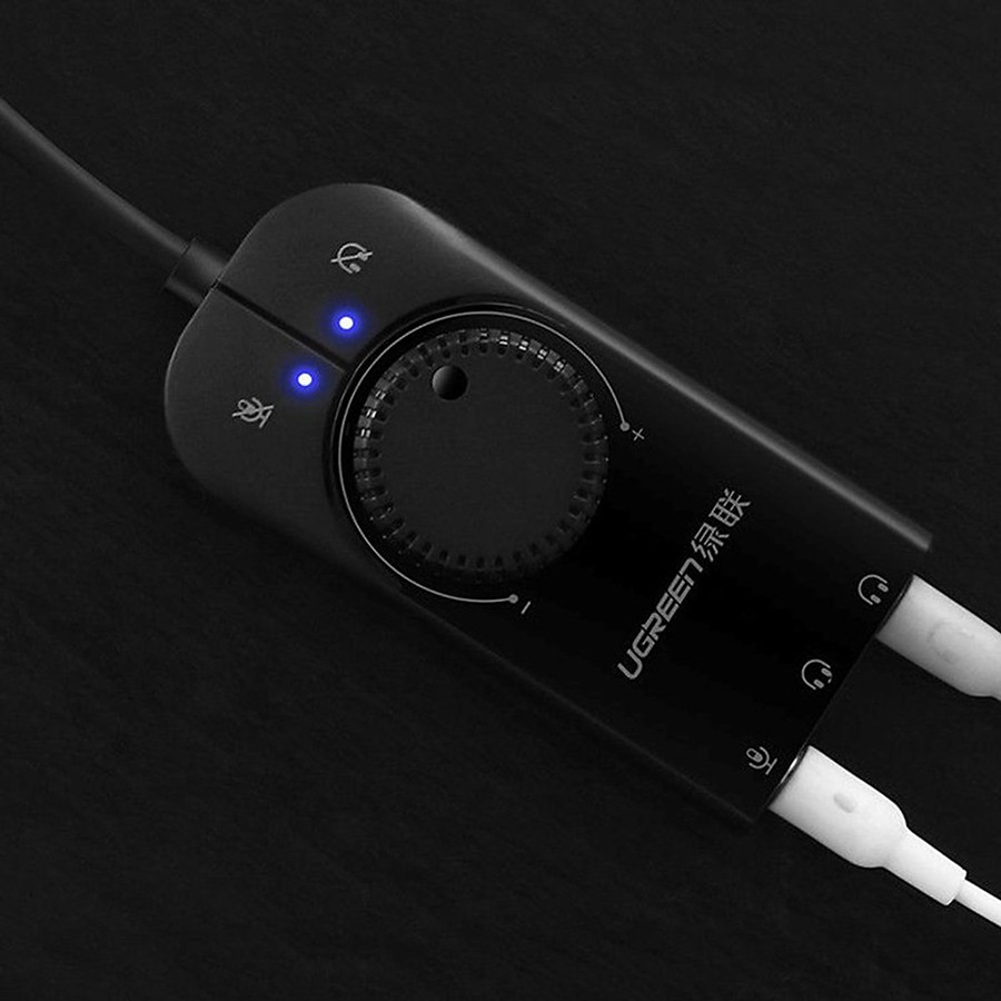 Cáp USB Sound Ugreen 40964 chuẩn 3.5mm có Volume control chính hãng - HapuStore