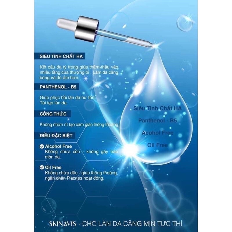 Tinh chất cấp ẩm phục hồi Skinavis Hyaluronic Niacinamide
