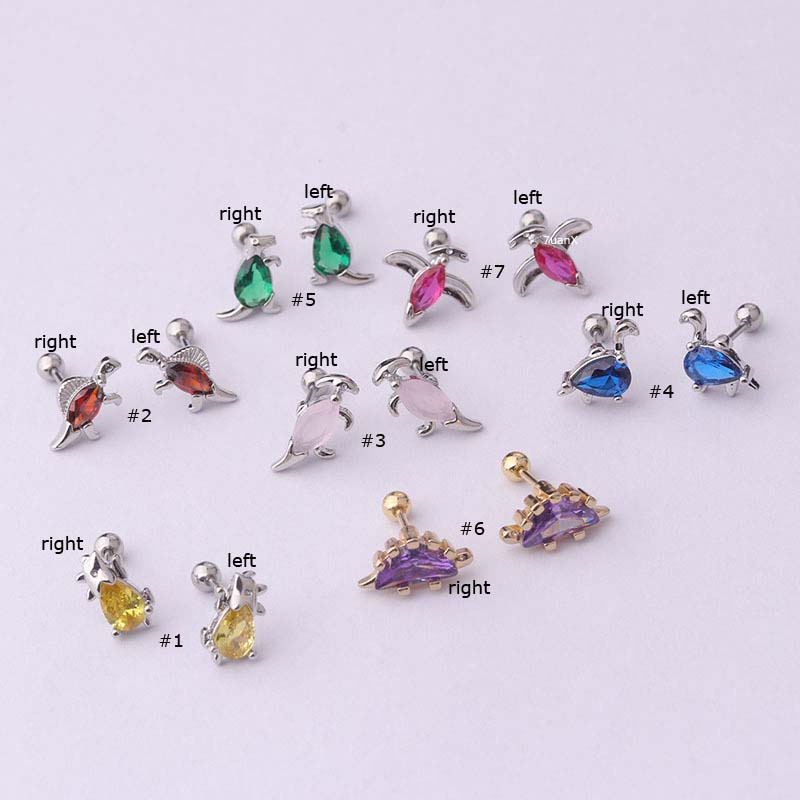 1 khuyên tai hình khủng long 20G