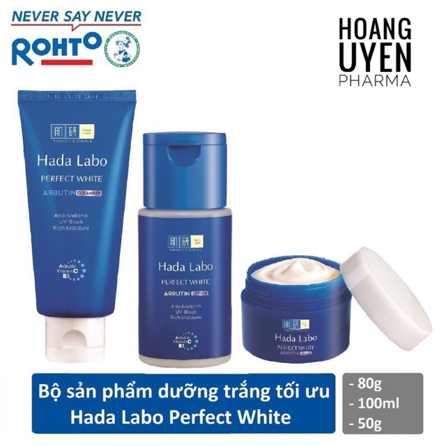 Bộ sản phẩm dưỡng trắng Hada Labo Perfect White