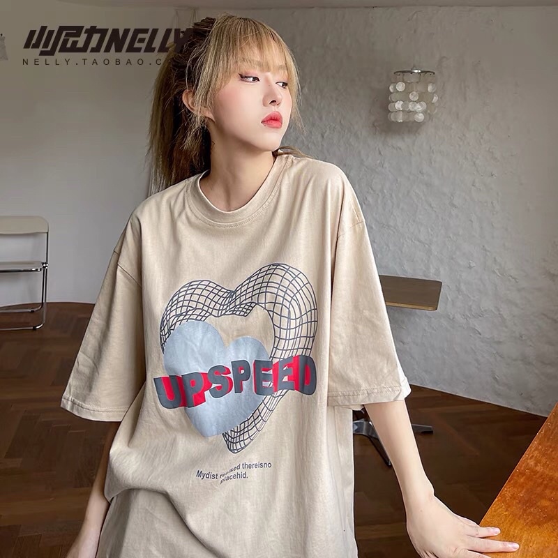 Áo thun form rộng NELLY chất cotton dáng unisex tay lỡ