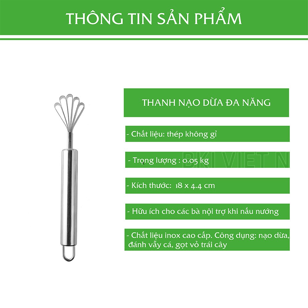 Dụng cụ nạo dừa, đánh vảy cá 2 trong 1 cầm tay thép không gỉ cao cấp