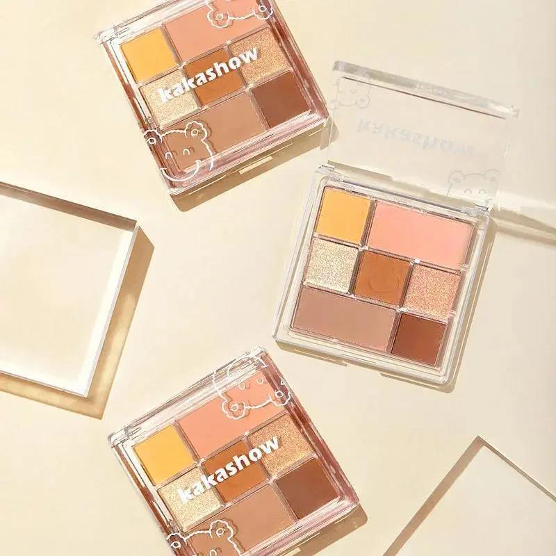 bảng mắt nội địa trung Bảng Phấn Mắt Bảy Màu Sắc Hiệu Ứng Lì / Ánh Ngọc Trai Có Độ Bóng Cao