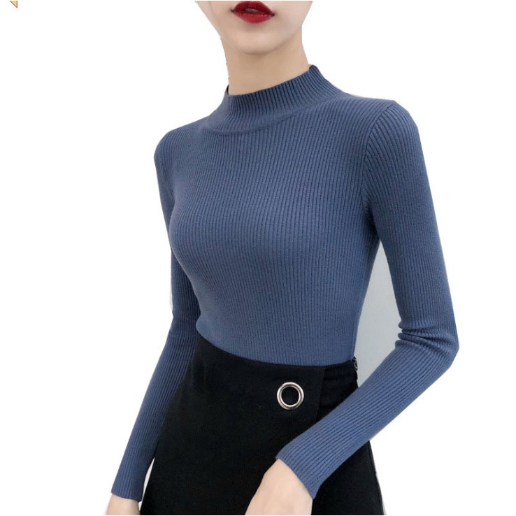 Áo len nữ cổ 3 phân, áo len Quảng Châu mịn hàng loại 1