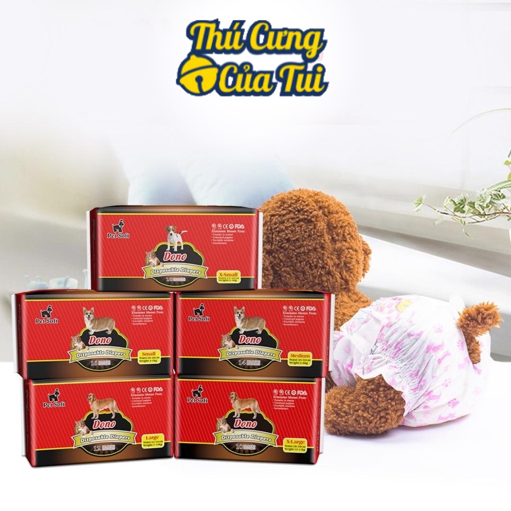Lẻ Bỉm Cho Chó Cái - Tã Quần Dono Disposale Diapers - Tả Lót Siêu Thấm Hút - Thú Cưng Của Tui