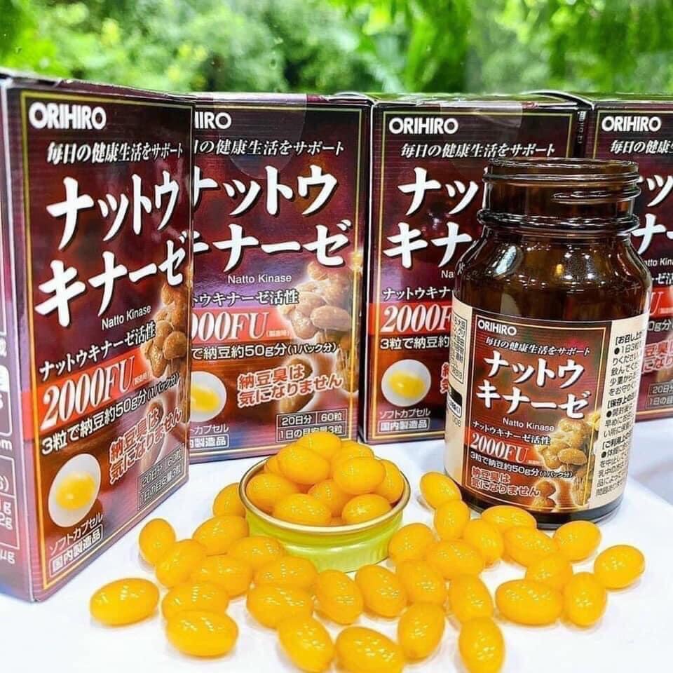 Viên Uống Ngừa Nguy Cơ Đột Qụy ORIHIRO 2000FU Chiết Xuất Từ Đậu Nành Natto Kinase Nội Địa Nhật Bản 60 Viên - SAKUKO