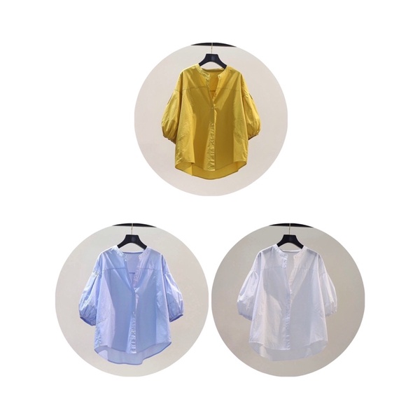 Áo sơ mi tay lỡ bồng dáng rộng dáng hàn quốc