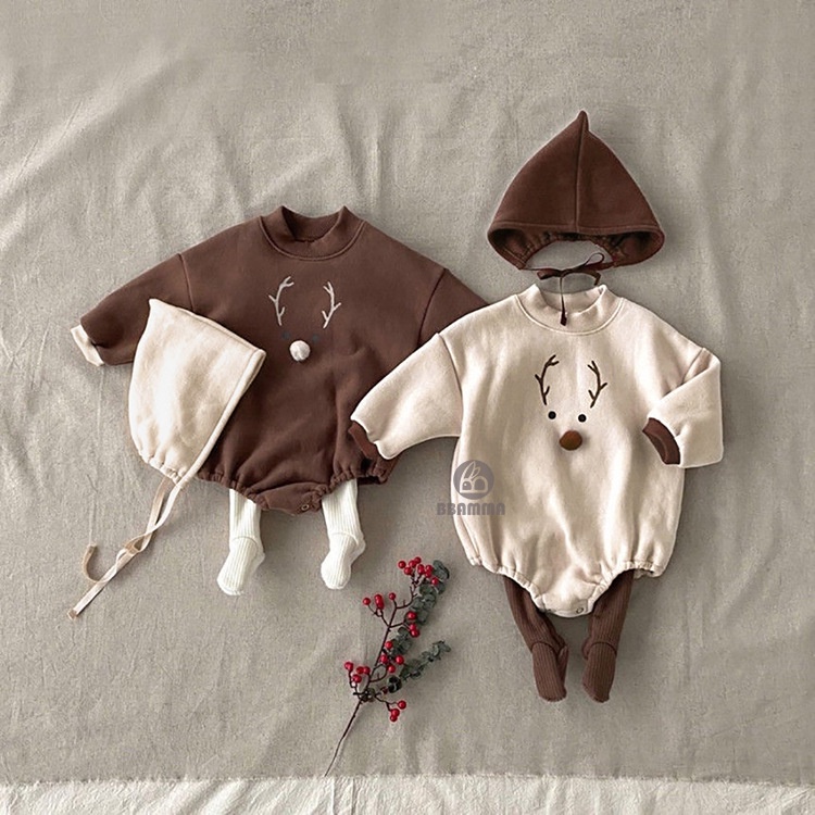 Áo Hoodie Nỉ Bông Cho Bé Chất Dày Dặn Hình Tuần Lộc Cực Yêu [Tặng kèm mũ]
