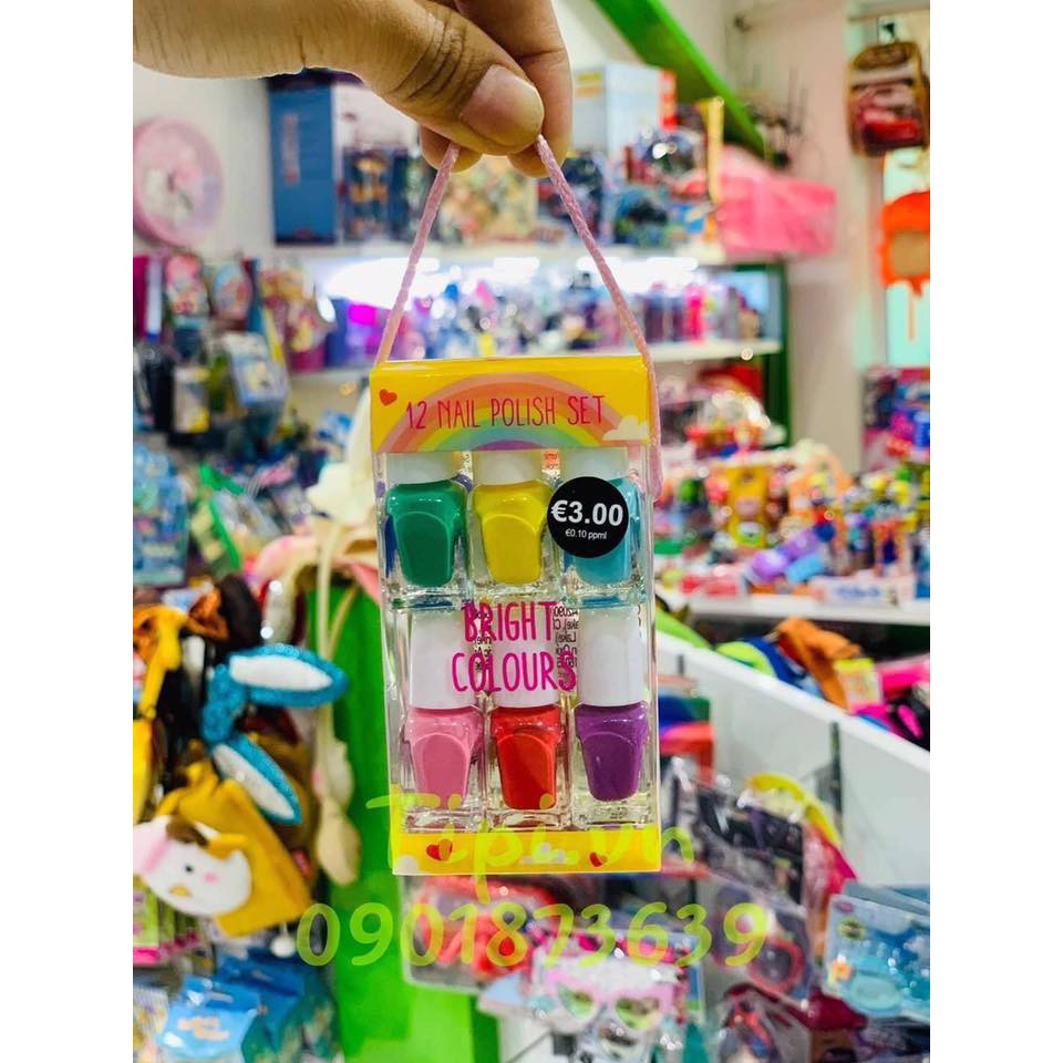 Set sơn móng tay 12 chai mini cho bé