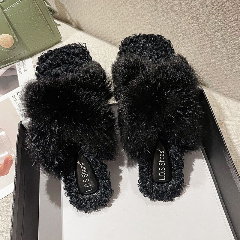 Dép Lông Cừu Đế Dày Thời Trang Thu Đông 2022 Mới Cho Nữ
