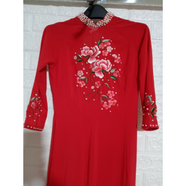 Áo lụa 2 tà thêu