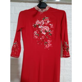 Áo lụa 2 tà thêu