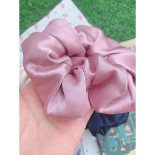Dây buộc tóc, cột tóc scrunchies lụa trơn phi to size 12cm nhiều màu siu to lụa - CT_LUA