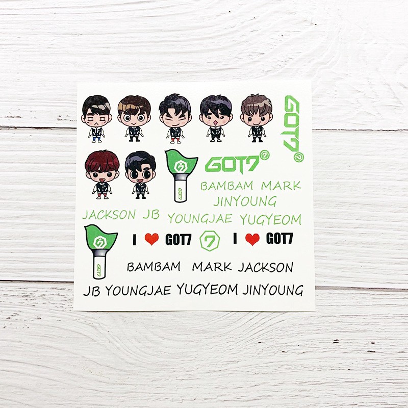 Miếng dán hình xăm tạm thời chống thấm nước hình nhóm nhạc BTS cho người hâm mộ