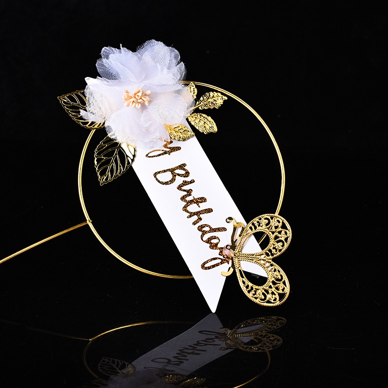 Phụ Kiện Trang Trí Bánh Kem Sinh Nhật Hình Trái Tim Và Bươm Bướm Bằng Sắt Hàn