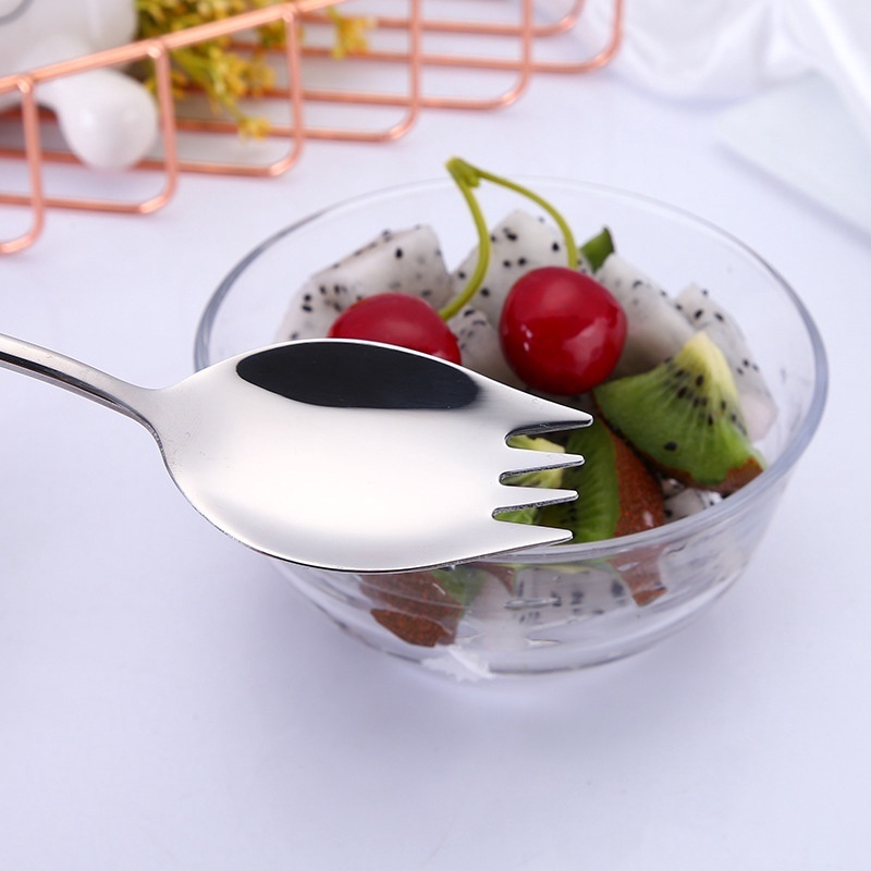 1 Thìa, Nĩa Bằng Thép Không Gỉ 2 Trong 1