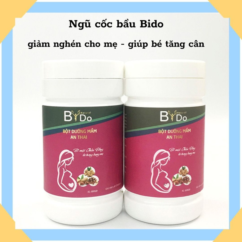 2 hộp Bột ngũ cốc bà bầu dưỡng mầm an thai 💓𝐅𝐑𝐄𝐄 𝐒𝐇𝐈𝐏💓Bido 600 gram, mẹ giảm nôn nghén, con tăng cân đều đặn | BigBuy360 - bigbuy360.vn