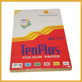 [Nowship] Bìa thái A4 TenPlus 160gsm - 100 tờ, Bìa Thái loại tốt