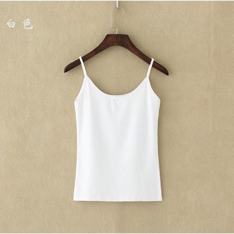 Áo hai dây kích thước lớn màu trơn phong cách Hàn Quốc thời trang mùa hè cho nữ