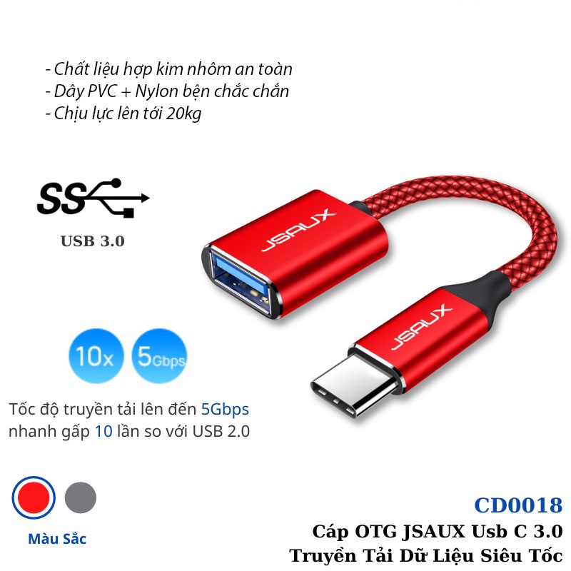 Cáp chuyển đổi dữ liệu Type C sang USB tốc độ cao dành cho Macbook, Ipad, điện thoại Samsung, Oppo, Huwei... | BigBuy360 - bigbuy360.vn