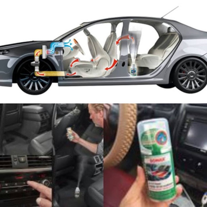 Chai khử mùi, diệt khuẩn làm sạch dàn lạnh trong xe ô tô, thương hiệu Sonax 323100 dung tích: 100 ml - Hàng chính hãng {