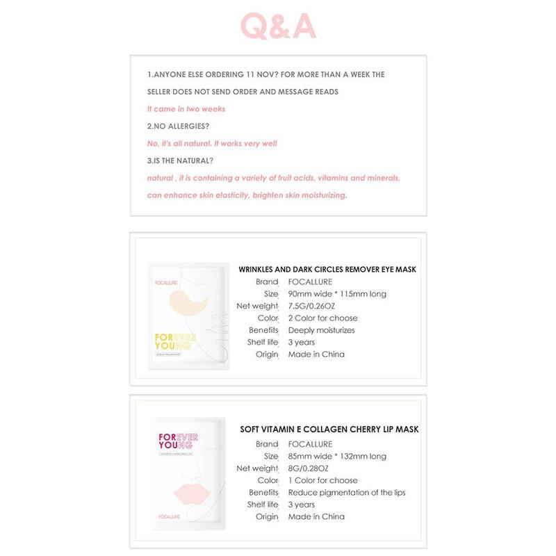 Mặt nạ môi giảm nứt nẻ/Mặt nạ mắt vitamin E Collagen giảm nếp nhăn (bán lẻ) | BigBuy360 - bigbuy360.vn