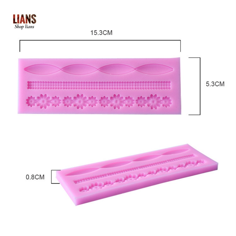 SG - Khuôn silicon dây hoa 4d viền bánh làm kẹo đường socola fondant trang trí bánh
