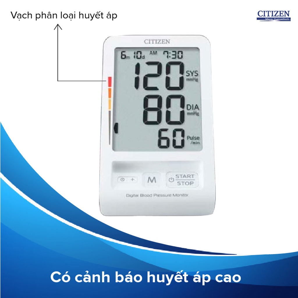 [Thương Hiệu Nhật Bản] Máy đo huyết áp bắp tay Citizen CH456 | Phát Âm Cảnh Báo Khi Nhịp Tim Bất Thường