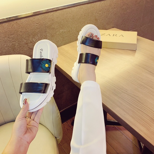 [HÀNG SẴN] DÉP XUỒNG HAI QUAI ĐẾ BÁNH MÌ CAO 5P